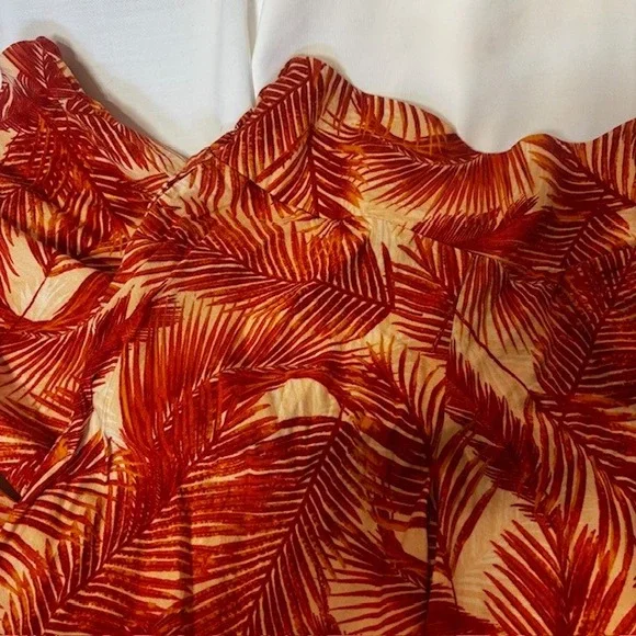 INC International Concepts 2 Piece Set XL Tropical Print Crop Top & Pants Orange - Picture 8 of 11